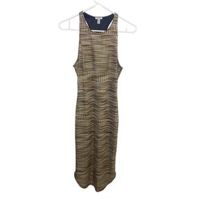 Score brown ribbed racerback midi dress size medium juniors k